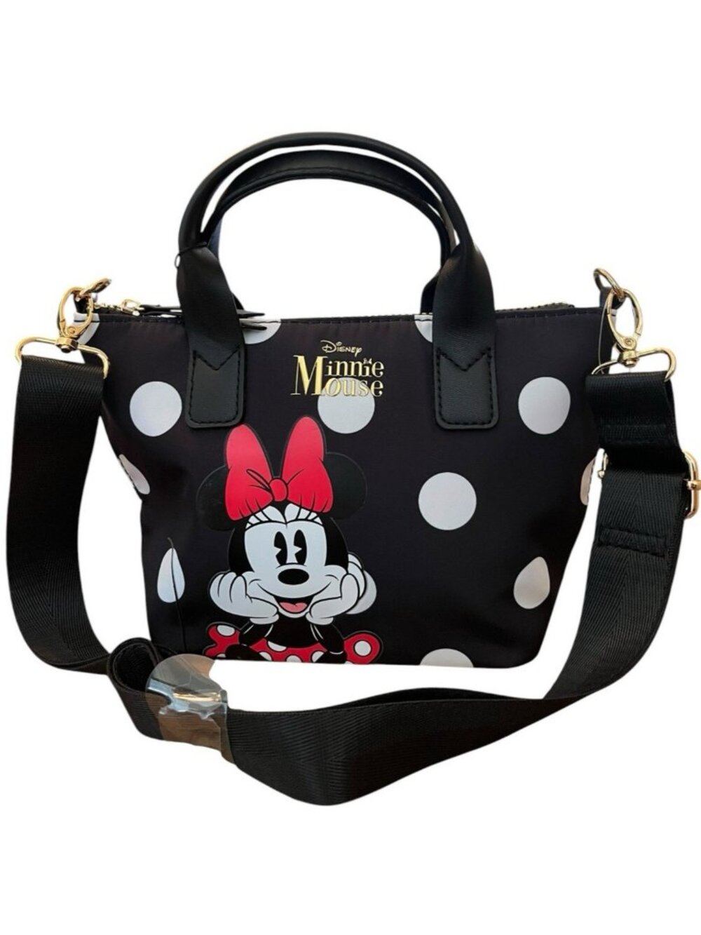 Disney Minnie Mouse Small Tote Bag Crossbody Strap Little Girls Purse Dots NWT